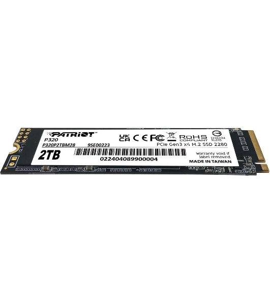 Накопитель SSD Patriot P320 2ТБ, M.2 2280, NVMe, R/W 3000MB/2200Mb/s