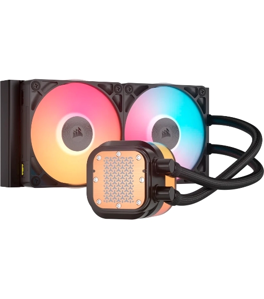 Система жидкостного охлаждения Corsair iCUE LINK TITAN 240 RX LCD (240мм, черный, RGb/ Fans: 2x120мм, 73.5CFM, 36dBA, 2100RPM/ S: 1851, 1700, AM5, AM4)