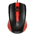 Мышь проводная Acer OMW012 черный/красный, 1200 dpi, USB, кнопки - 3, фото 1