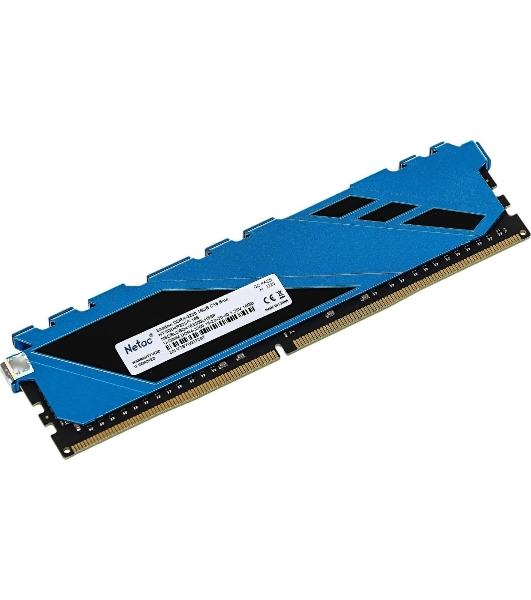 Оперативная память NETAC Shadow, DDR4, 16GB (1x16GB), 3200MHz, CL16, DIMM, с радиаторами, синий