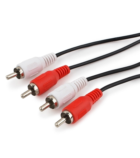 Кабель аудио Cablexpert CCA-2R2R-1.8M-N, 2xRCA/2xRCA, 1.8м, черный, пакет