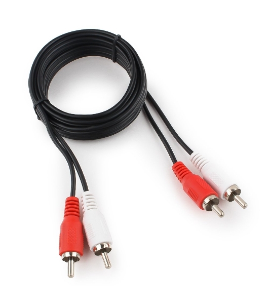 Кабель аудио Cablexpert CCA-2R2R-1.8M-N, 2xRCA/2xRCA, 1.8м, черный, пакет