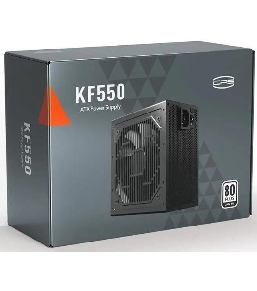 Блок питания PCCOOLER, 550W 80+ белый (ATX, ATX 2.4, Non-modular, 1x24(20+4)pin 550мм, 1xCPU*2 8(4+4)pin 610+150мм, 1xPCIe*2 8(6+2)pin 510+150мм, 2xSATA*3+MOLEX4pin*1 450+150+150+150мм, Active, 120x120мм, 140x150x86мм, APFC, OVP, SCP, OPP (140-160%, 2ms delay))