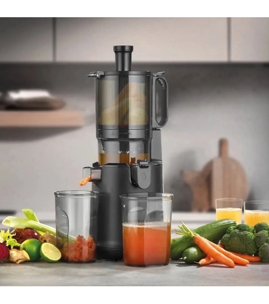 Соковыжималка CASO Juice Fit Pro черный, шнековая вертикальная, 250 Вт, 1000 мл, электронное, реверс