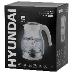 Чайник электрический Hyundai HYK-G3802 1.7 л, 2200 Вт, белый/серебристый (корпус: стекло), фото3