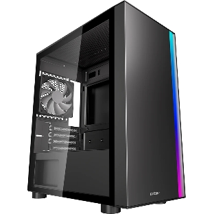 Компьютерный корпус без блока питания PCCOOLER LM300 ARGb BK, Flat Mid Tower, черный, TG, 0.45 SPCC, 1x120мм mATX, mITX 170/330/150мм 2x2.5', 2x3.5', 5xPCI 1xUSB-A 3.0, 2xUSB-A 2.0 375x205x427мм