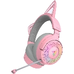 Гарнитура Razer Kraken Kitty V3 Pro Quartz розовый, беспроводная, bluetooth, до 70 ч, подсветка, фото 1