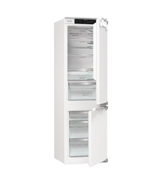 Встраиваемый холодильник Gorenje NRKI517E82WF, полезный объем 244 л, электронное управление, цифровой дисплей, автоматическое размораживание No Frost, быстрое замораживание, интенсивное охлаждение, зона свежести с контролем влажности, инверторный компрессор, энергоэффективность А+