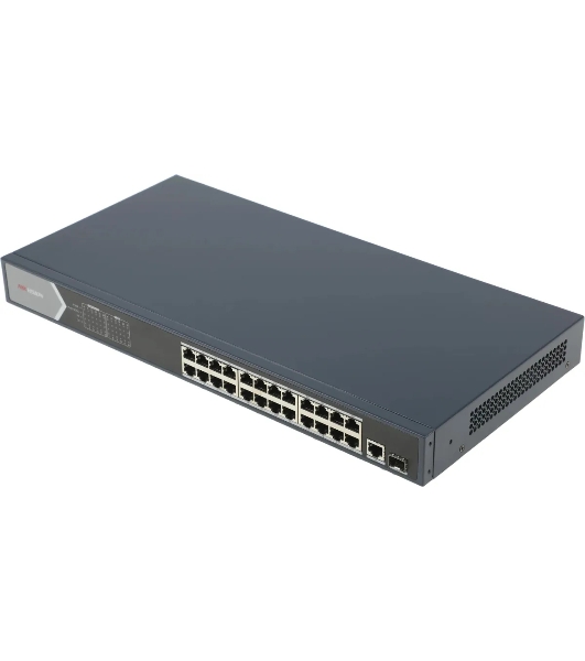 Коммутатор Hikvision DS-3E0526P-E(O-STD), 24×1 Гбит/с PoE + 1×1 Гбит/с SFP, неуправляемый