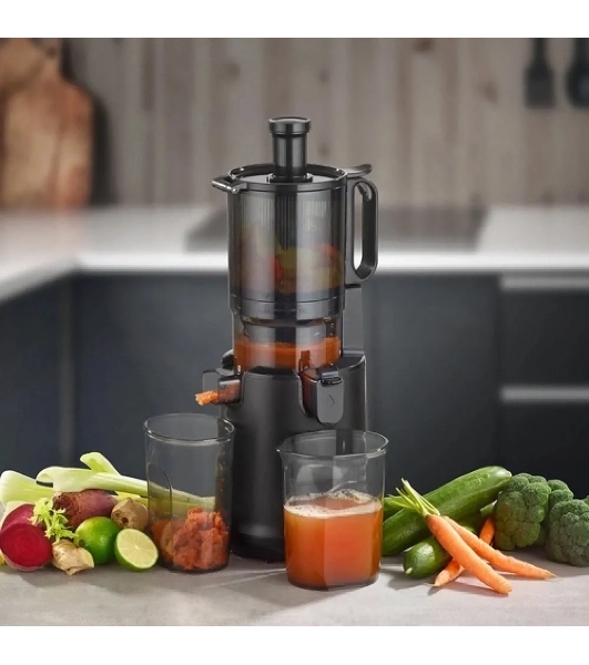Соковыжималка CASO Juice Fit Pro черный, шнековая вертикальная, 250 Вт, 1000 мл, электронное, реверс