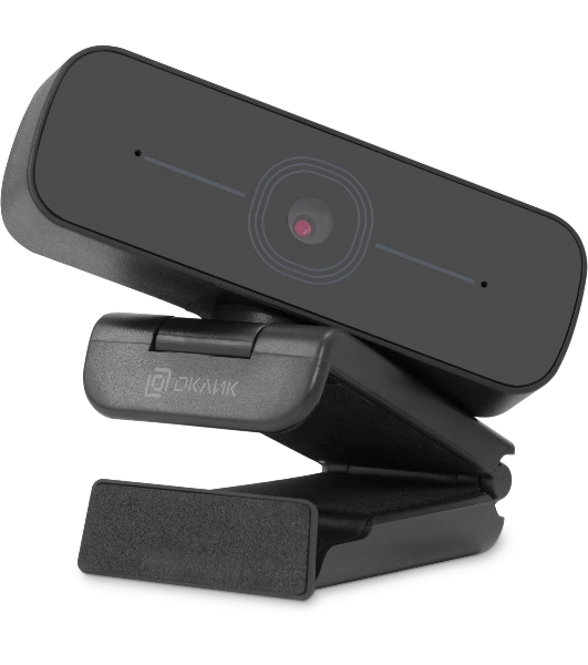 Веб-камера OKLICK OK-C001FH 1920x1080, 30 кадр/с, USB Type-A, микрофон (шумоподавление), универсальное крепление