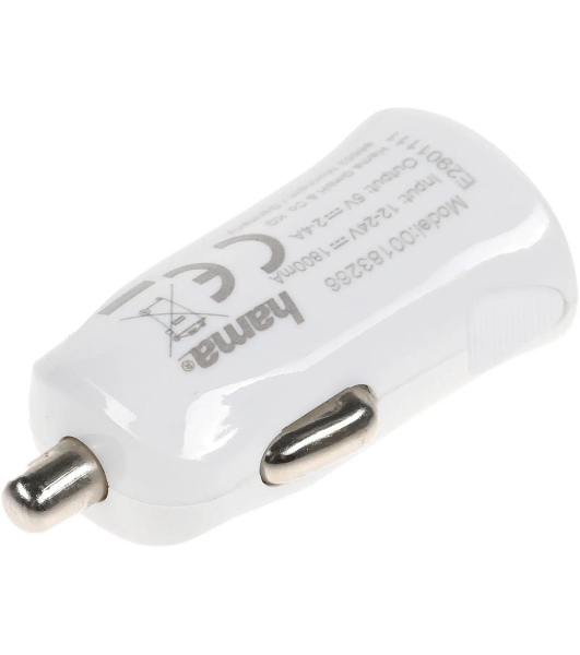 Комплект зарядное устройство Hama H-183266 2.4A для Apple кабель Apple Lightning белый