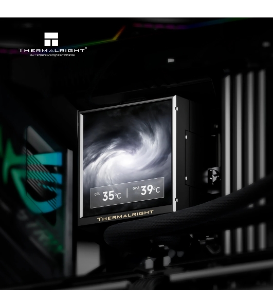Система водяного охлаждения Thermalright Peerless Vision 360 Soc-AM5/AM4/1200/1700/1851 черный 4-pin 28.1dB Al LCD Ret (P-VISION-360-BL-ARGB)