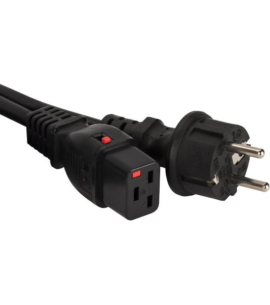 Шнур питания Lanmaster LAN-PP19L/SH-5.0-BK C19-Schuko проводник.:3x1.5мм2 5м 220В 16А черный