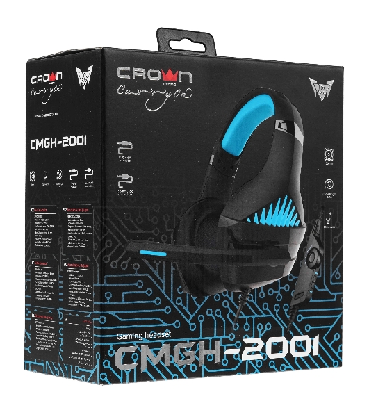 Гарнитура Crown CMGH-2001 чёрный, проводная