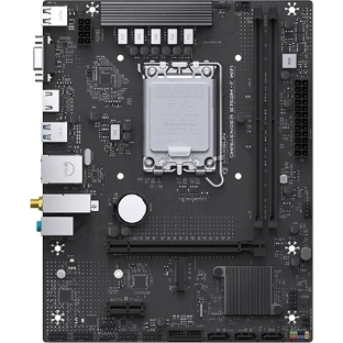 Материнская плата Maxsun Challenger B760M-F WIFI, LGA 1700, Intel B760, 2xDDR4, 3xSATA, 1xM.2, 1xPCIe 4.0 x16, 1xPCIe x1, 1xVGA, 1xHDMI, 1x1Gb LAN, Wi-Fi 5, Bluetooth 4.2, 2xUSB-A 5Gbps, 4xUSB-A 2.0, 3x3.5 мм, 7.1, чёрный, mATX