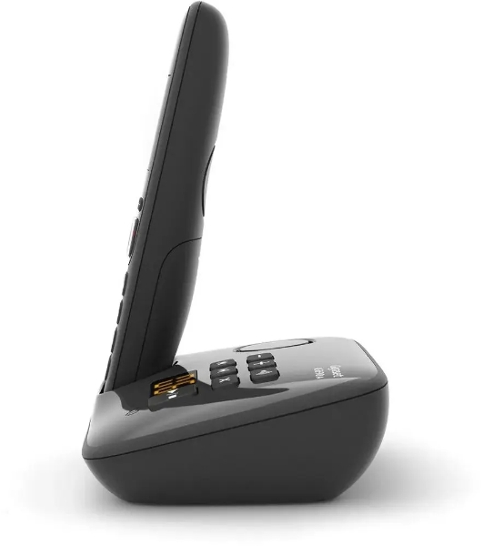 Радиотелефон Dect Gigaset AS690A черный автооветчик АОН