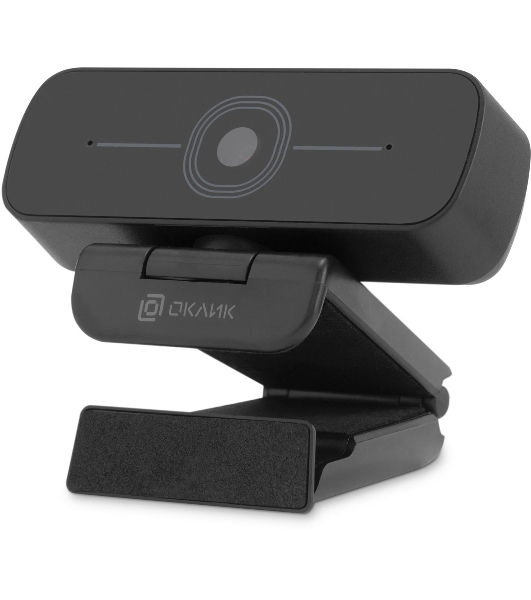 Веб-камера OKLICK OK-C001FH 1920x1080, 30 кадр/с, USB Type-A, микрофон (шумоподавление), универсальное крепление