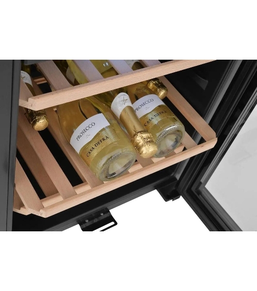 Винный шкаф ZÜGEL ZCWF521DB черный, 127 л, 2 отсека, 52 бут., класс A+