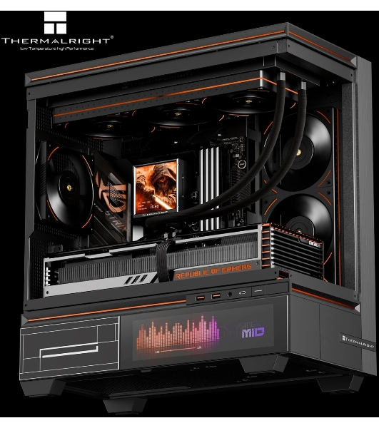 Система водяного охлаждения Thermalright Peerless Vision 360 Soc-AM5/AM4/1200/1700/1851 черный 4-pin 28.1dB Al LCD Ret (P-VISION-360-BL-ARGB)