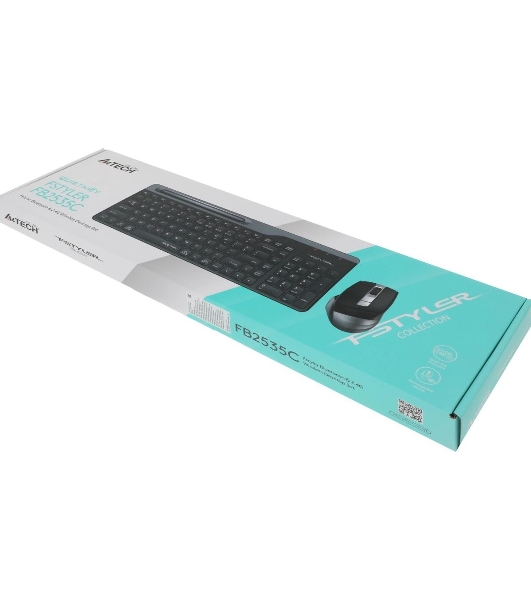 Комплект клавиатура+мышь A4Tech FStyler FB2535C беспроводной, USB + Bluetooth, 2000 DPI, черный