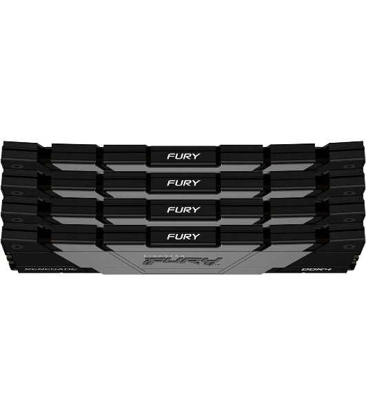 Оперативная память Kingston Fury Renegade, 64Gb (4x16GB), DDR4, 3600MHz, CL16, DIMM, с радиаторами, серый/черный