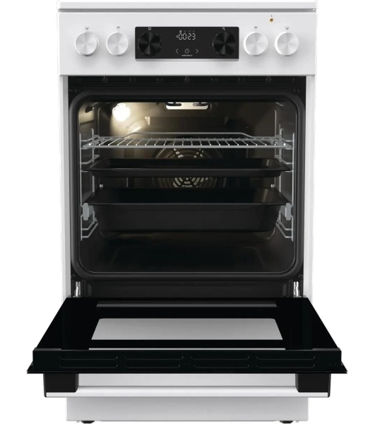 Плита электрическая Gorenje GEC5C42WG белый, конфорок 4 электрических, духовка 70 л, 50 см x 85 см x 59.4 см (без крышки)