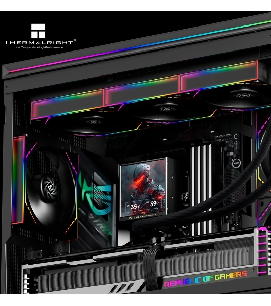 Система водяного охлаждения Thermalright Peerless Vision 360 Soc-AM5/AM4/1200/1700/1851 черный 4-pin 28.1dB Al LCD Ret (P-VISION-360-BL-ARGB)