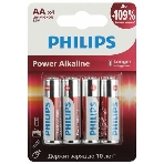 Элемент питания алкалиновый AA/LR6 1.5В Power (блист. 4шт) Philips Б0062746, фото 1