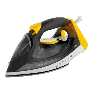 Утюг BRAYER BR4003GY серый/желтый/черный, 2400 Вт, 25 г/мин, 140 г/мин, 330 мл