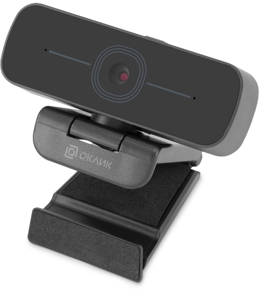 Веб-камера OKLICK OK-C001FH 1920x1080, 30 кадр/с, USB Type-A, микрофон (шумоподавление), универсальное крепление