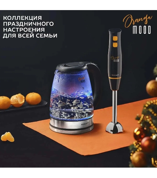Чайник электрический Scarlett SC-EK27G36 1.8л. 1800Вт черный (корпус: стекло)