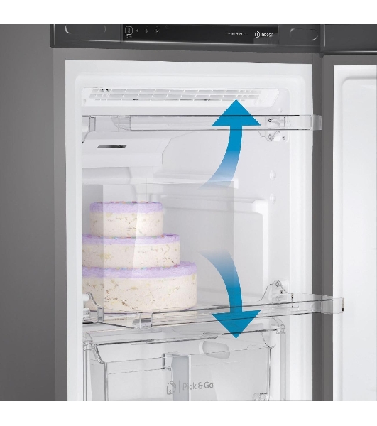 Морозильная камера Indesit DFZ 4150 G, серебристый, 204л, 6 ящиков