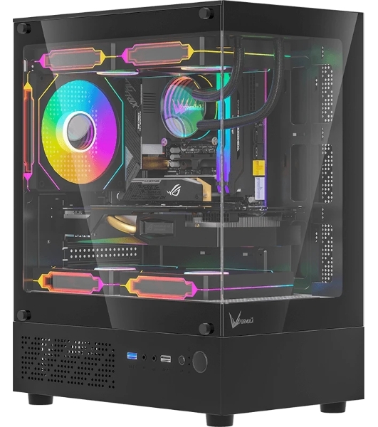 Компьютерный корпус AeroCool/Formula Crystal Z1CM черный без БП mATX 5x120мм 1xUSB3.0 audio bott PSU