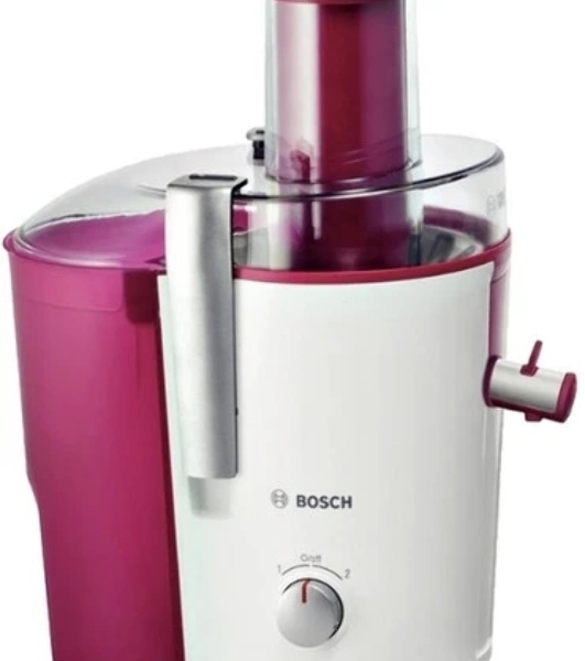 Соковыжималка Bosch MES25C0 белый/бордовый, центробежная, 700 Вт, 1250 мл, механическое