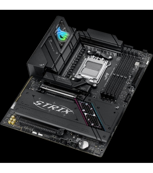 Материнская плата ASUS ROG STRIX B850-F GAMING WIFI, AM5, AMD B850, 4xDDR5, 2xSATA, 4xM.2, 1xPCIe 5.0 x16, 1xPCIe 4.0 x16, 1xPCIe x4, 1xDP, 1xHDMI, 1x2.5Gb LAN, 1xUSB-C 20Gbps, 1xUSB-C 10Gbps, 3xUSB-A 10Gbps, 4xUSB 5Gbps, 4xUSB 2.0, 3x3.5 мм, 7.1, ATX