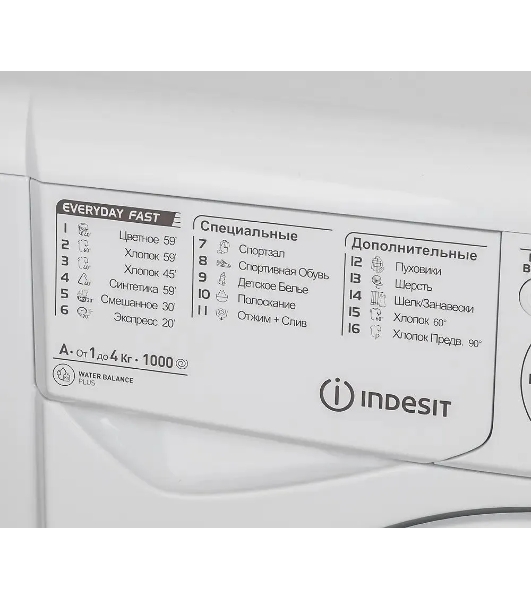 Стиральная машина Indesit EWUC 4105 CIS белый, загрузка фронтальная 4 кг, 1000 об/мин., класс: А