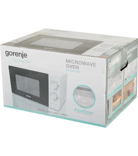 Микроволновая печь Gorenje MO20E1W белый, 20 л, 800 Вт, переключатели - поворотный механизм