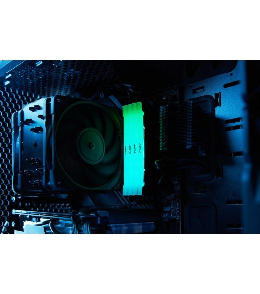 Оперативная память Kingston Fury Renegade, DDR4, 16GB (1x16GB), 3200MHz, CL16, DIMM, с радиатором, RGB, серебристый/черный