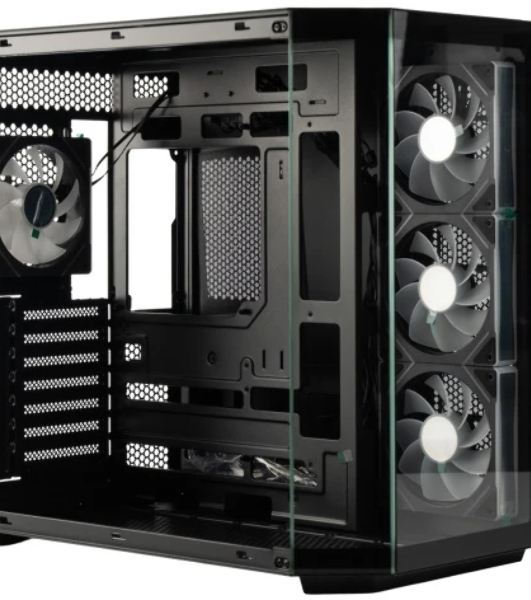 Корпус Eurocase M430ZAF Black, Midi-Tower, чёрный, 4 x 120 мм (3 x 120 мм на боковой панели, 1 x 120 мм на задней)
