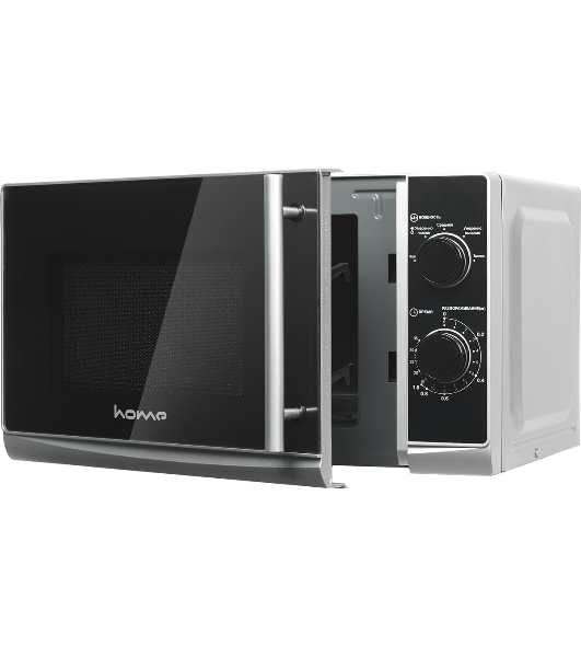 Микроволновая печь home HMM207ES черный/серебристый, 20 л, 700 Вт, переключатели - поворотный механизм