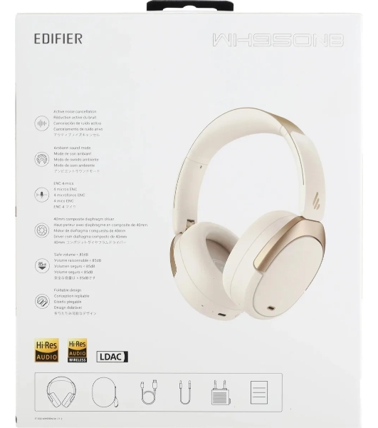 Гарнитура беспроводная Edifier WH950NB слоновая кость/золотистый беспроводные bluetooth оголовье
