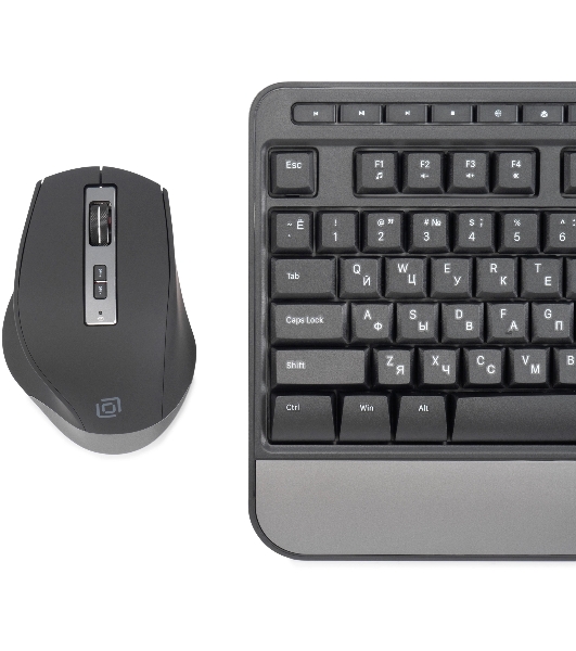 Комплект клавиатура+мышь Oklick S290W беспроводной, USB, 1600 DPI, чёрный