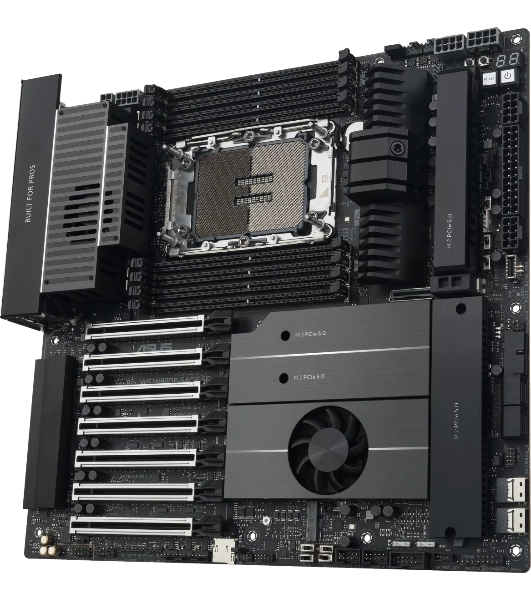 Серверная материнская плата ASUS PRO WS W890E-SAGE SE, LGA 4710-2, Intel W890, 8xDDR5, 4xSATA, 4xM.2, 7xPCIe 5.0 x16, 1xVGA, 2x10Gb LAN, IPMI, 2xUSB-C 40Gbps (USB4 / Gen3x2), 6xUSB-A 10Gbps, 2x3.5 мм, 7.1, EEB