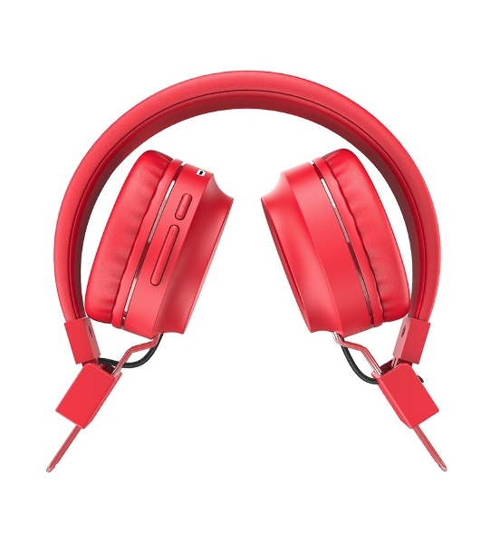 Беспроводные/проводные наушники Hoco W25 красный, полноразмерные, Bluetooth + проводной, до 12 ч.