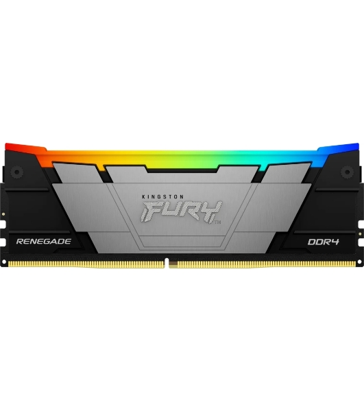 Оперативная память Kingston Fury Renegade, DDR4, 16GB (1x16GB), 3200MHz, CL16, DIMM, с радиатором, RGB, серебристый/черный
