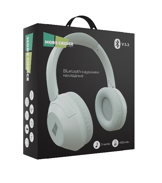 Беспроводные наушники MORE CHOICE HW11 белый, накладные, Bluetooth, до 6 ч