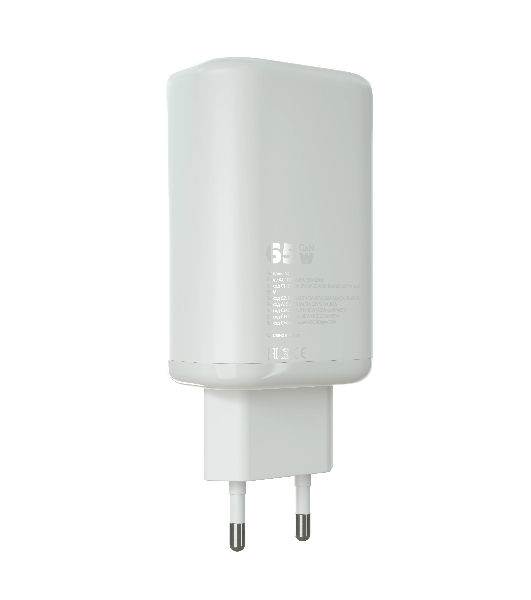 Сетевое зарядное устройство MORE CHOICE NC79 1USB+2Type-C 3.0A PD 65W быстрая зарядка белый