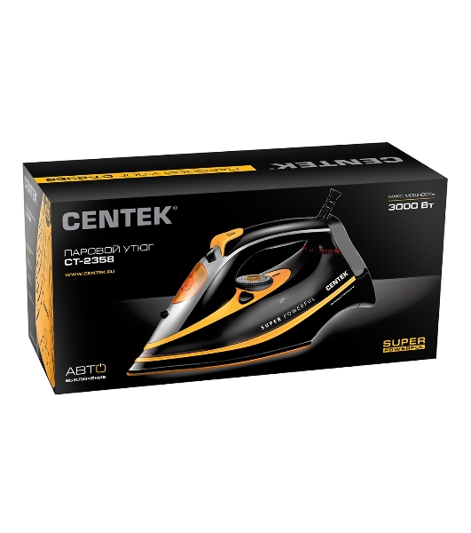 Утюг Centek CT-2358 желтый/черный, 3000 Вт, 50 г/мин, 190 г/мин, 380 мл
