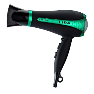 Фен LIRA LR 0702 черный/зеленый, 2000 Вт
